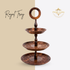Handcrafted Wooden 3-Tier Tea Tray